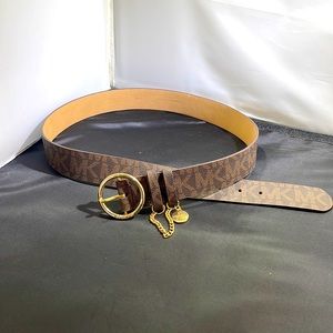 Michael Kors Women's Mini Chain Logo Belt~Brown 551802~Size Large